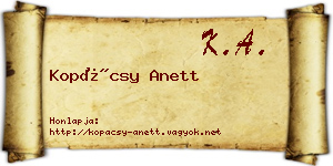 Kopácsy Anett névjegykártya