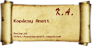 Kopácsy Anett névjegykártya